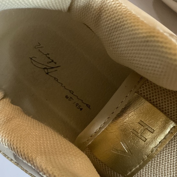 Vintage Havana Cream and Gold Star Sneakers SZ 8 - Picture 11 of 12